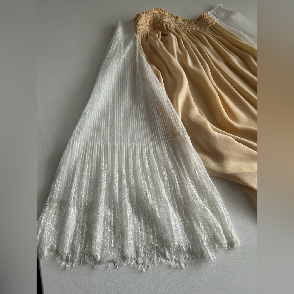 Kobi Halperin Veruka Blouse Silk Sheer Sleeve Off the Shoulder Cream White Med - Picture 6 of 14